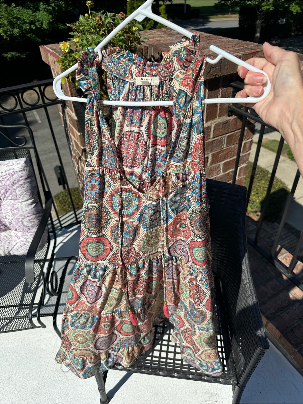 Paani Boho Paisley, Metalic Hold, Halter Mini Dress - Multi Color